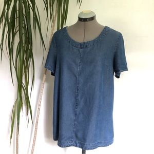 ELLEN TRACY Women’s Blue Denim Tunic Size M